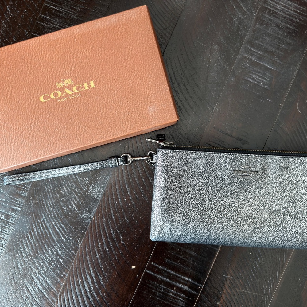 Coach Metallic Leather Wristlet Wallet